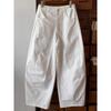 Descuento de Marca Verano Casual Adelgazantes Pantalones Blancos Scimitar 2025 Nuevos Sueltos Perezosos Cropped Hoz para Mujer