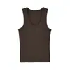 Tirantes Chaleco Cuello en U para Mujer Ropa Exterior de Verano Ropa Interior Anti-rozaduras Bloqueo de Luz Paramilis Youke Hilo de Seda Base de Algodón Top Blanco