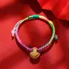Crianças Bebê Pulseira Anti-Susto Caroço de Pêssego Festival do Barco-Dragão Corda de Cinco Cores Ano de Nascimento Caroço de Pêssego Noz Azul Pulseira de Mão Trançada Manual