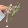 Nueva horquilla de temperamento dulce de alta calidad para mujer, colgante de borla de orquídea, pinza de garra para la parte trasera de la cabeza, pinza de tiburón