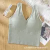 881 cuatro monzones N1 top de tubo para el pecho con hilo de belleza enrollado, sin aros, cuello en V, tirantes anchos, chaleco deportivo, ropa interior para dormir para mujer