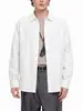 Camisa de punto con textura de manga larga retro americana para hombre Muqiu, estilo "old money", top tipo chaqueta casual holgado