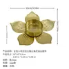 Arte em Ferro Floral Minimalista Moderno Suporte de Vela Dourado Ornamento Artesanato em Metal Decoração de Casa Atmosfera de Mesa de Casamento