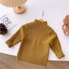 [Em estoque] suéter de gola alta estilo coreano estilo western para meninas Roupa íntima de malha canelada stretch estilo western para bebês meninos