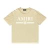 Verão 2022 nova beleza Marca de tendência AMIRI letra estampada horizontal camiseta de manga curta masculina e feminina solta meia manga atacado
