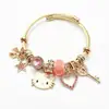 Nuevo Pulsera Linda de Stitch de Panjia para Mujer Dibujos Animados Colgante de Diamante Pulsera de Cadena Hueso de Serpiente Abierta Moda Venta al por Mayor