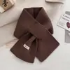 Bufanda de Color Sólido Dopamina para Mujer, Bufanda Cálida de Punto Otoño e Invierno, Estilo Coreano Versátil Moda Fresca Dulce Calentador de Cuello