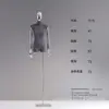 Tienda de ropa accesorios de modelo de alta gama maniquí de mano de metal galvanizado de gamuza para mujer soporte de exhibición modelo femenino plano de cuerpo completo