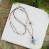 Colar de Maçã de Cerâmica Jingdezhen Colar Borboleta Dopamina Personalidade Fresca Feminina Moda Versátil Colar Venda por Atacado