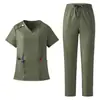 Ropa de trabajo personalizada para mujeres en los campos médico y de belleza, técnicos, doctores y enfermeras; conjuntos separados de manga corta y pantalón largo para hombres y mujeres