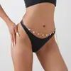 Joias Cruzadas Europeias e Americanas Borboleta de Metal Personalizada Madrepérola Strass Corrente de Cintura Feminina Sexy Acessórios de Cinto para Bikini