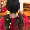 Nova Presilha de Cabelo com Bola de Pelúcia e Franja Estilo Chinês para Meninas, Doce e Festiva, Alto Apelo Estético, Acessório de Cabelo com Atmosfera de Ano Novo
