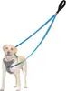 Guia de cachorro de controle de dois pontos transfronteiriça, espessada e refletiva, guia única para cães médios e grandes para passeios e esportes com cães