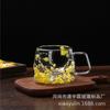 Taza Transparente de Flor Seca Perlada Comercio Exterior al por Mayor Taza de Jugo de Alto Borosilicato Recuerdo de Alto Valor Taza de Flor Real de Doble Pared Aislante
