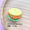 Comida de brincar simulação desenho animado hambúrguer ovo resina acessórios cola de creme presilha diy corda chaveiro decoração