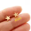 Venta al por mayor simple transfronteriza Acero inoxidable Cortado Geométrico Simple Estrella de Cinco Puntas Usar Pendientes para Mujer Joyería para Piercing de Oreja de Lujo Ligero