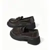 Mocasines de Moda Estilo Británico con Suela Gruesa para Aumentar la Altura para Mujer 2026 Verano Nuevos Casuales Versátiles Slip-On de Piel