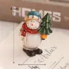 Venda Quente Transfronteiriça Boneco de Neve de Resina Pequenos Enfeites Criativos de Natal Mini Bonecos de Neve Decorações Acessórios para Árvore de Natal