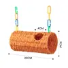 Rede Pendurada Plataforma Tecida de Palha Brinquedo para Papagaio Pássaro Rede de Escalada para Pequenos Animais Decoração de Gaiola de Pássaro Tecida Rede para Dormir de Répteis Corda de Palha