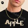 Novo colar com pingente de letra Novo colar com pingente de hip-hop europeu e americano com diamantes Novo colar com pingente de combinação de letras
