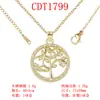 Sencillo y Versátil Color Cobre Puro Conserva el Color Microincrustado Árbol de la Vida Ciervo Colgante Collar Moda Coreana Cadena para Clavícula para Mujeres
