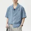 Roupa Masculina Xintang Verão Camisa Estampada Tendência Estilo Americano Manga Curta, Camisa Casual Solta Masculina Estilo Boêmio