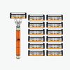 Manual de Dropshipping Lâmina de Barbear Manual Aço Inoxidável de 6 Camadas Cabo de Metal Lâmina Lâmina de Barbear Manual Masculina