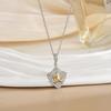 Amazon Nuevo Corazón Estrella de Cinco Puntas Corazón de Durazno Bicolor Electrochapado Colgante de Zircón Collar Cadena Clavícula de Lujo Ligero para Mujer