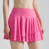 Falda Corta Deportiva Cd para Mujer Vacaciones de Verano Conjunto de Dos Piezas Ropa Exterior Anti-Exposición Running Fitness Tenis Bádminton Falda de Yoga Plisada