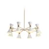 Lustre nórdico pós-moderno para sala de estar, designer de personalidade criativa, quarto, ferro, várias cabeças, para cima e para baixo, copo, chifre, lustre