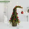 Arreglo de escritorio pequeño de Pe Scene de cedro Decoraciones navideñas de moda Adornos Árbol de Navidad Mini nevada flockada