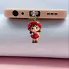Plug de Pó para Celular Cruzado 2D Plano de Acrílico Ornamento Tipo Pingente de Gato Fofo Interface Oval Tipo-C Desenho Animado