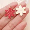 Colgantes Serie Navideña de Aleación Roja con Goteo de Aceite Muñeco de Nieve Copo de Nieve Charms Accesorios para Pendientes Llavero DIY