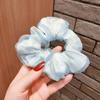 Novo Coreia do Sul Chiffon Anel de Cabelo Intestino Grosso Flor Camada Dupla Corda de Cabelo Payon Menina Popular Cibernética Rabo de Cavalo Bola Elástico Tendão Acessórios de Cabelo