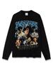 Camiseta de Manga Corta Estampada Americano Retro Hip-Hop Transfronterizo 21 Savage High Street Peso Pesado Manga Larga Cuello Redondo Sudadera con Capucha