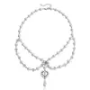 Cadena de Suéter de Perlas al por Mayor Cadena Cruzada Transfronteriza Europea y Americana Collar Punk Multicapa Lujo Ligero Nicho Cadena para Clavícula para Mujeres
