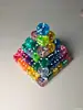 En stock 16mm esquina redondeada 6 caras color transparente plástico tablero de juego rol enseñanza juguete accesorios dados acrílico cristal