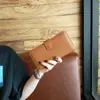 Cartera de Mujer Bolso de Mano Largo para Mujer Estilo Nuevo Piel Genuina Tendencia Simple Multifuncional Bifold Cartera de Mano para Mujer