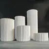 Mesa de postres cilíndrica plegable para bodas, columna romana de papel, adornos de plomo para caminos, escaparates de centros comerciales, diseño para fiestas de cumpleaños