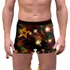 Comércio Exterior Transfronteiriço Roupa Íntima Masculina Estampada de Natal Estilo Novo Europeu e Americano Confortável e Respirável Seda de Leite Boxer de Cintura Média