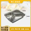 Caja de papel de aluminio de tres compartimentos, lonchera para barbacoa, caja de comida rápida para horno, recipiente desechable de papel de aluminio para alimentos, cubiertos, caja de embalaje para llevar