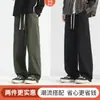 Pantalones de Trabajo de Algodón Puro para Hombre, Pantalones de Pierna Ancha de Peso Pesado para Primavera y Otoño, Pantalones Rectos Nuevos 2026, Pantalones Deportivos de Color Sólido para Otoño, Pantalones para Hombre