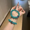 Pulsera de una sola hebra de Calcedonia Natural Multi-Tesoro Cristal de Siete Colores Flor de Resina Lapislázuli Amazonita Amatista Uva Tapa de Leche
