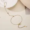 Aogu Venta Cruzada Popular Simple y Versátil Acero Inoxidable Galvanizado al Vacío Estrella de Ocho Puntas Cadena de Muñeca para Mujeres Joyería de Mano Nicho Ins