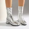 Botas de mujer de corte bajo elegantes y sencillas, estilo europeo y americano, con tacón cuadrado y tacón medio, tallas 32-46, botas de exportación de Amazon