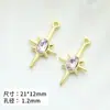 Pingente Cruz Estrela Diamante Oval Liga Pingente Pulseira Colar Brincos DIY Feitos à Mão Acessórios de Joias