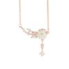 Collar de ciruela de plata esterlina con concha blanca de Leshiduo, accesorio para el cuello de mujer, moderno, con pequeños pétalos frescos, cadena de clavícula con incrustaciones de diamantes, nuevo producto transfronterizo