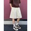 Shorts de playa transpirables finos de seda helada de secado rápido para hombre, talla grande, corte holgado, casual deportivo de verano, rojo rosa