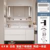 Gabinete de Baño Integrado de Cerámica de Roble Crema Lavabo Combinado Lavabo de Baño Lavabo