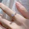 Anillo Estrella Radiante para Mujer de Un Quilate Circonita de Moda Fresco Gama Alta Anillo de Compromiso Anillo de Diamante Imitación Moissanita